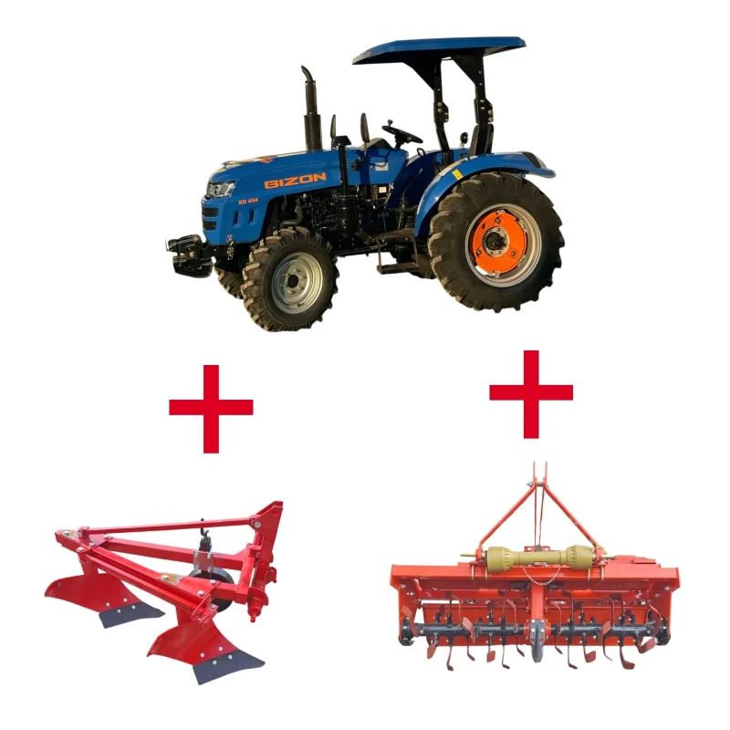 Tractor Bizon XD454 + Milling machine Holt 1,6m + 1-Furrow Plow Holt